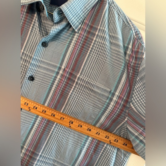 TOMMY BAHAMA Men's XL Long Sleeve Cotton Silk Blend Lt.
Blue Plaid Resort CLEAN - Picture 8 of 9